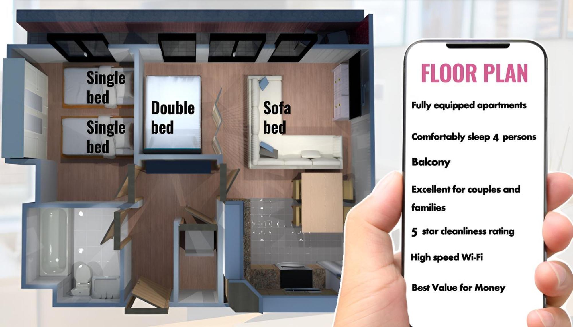 Sidemersey Livings- Convenient 1-bedroom Flat With A View, * Liverpool